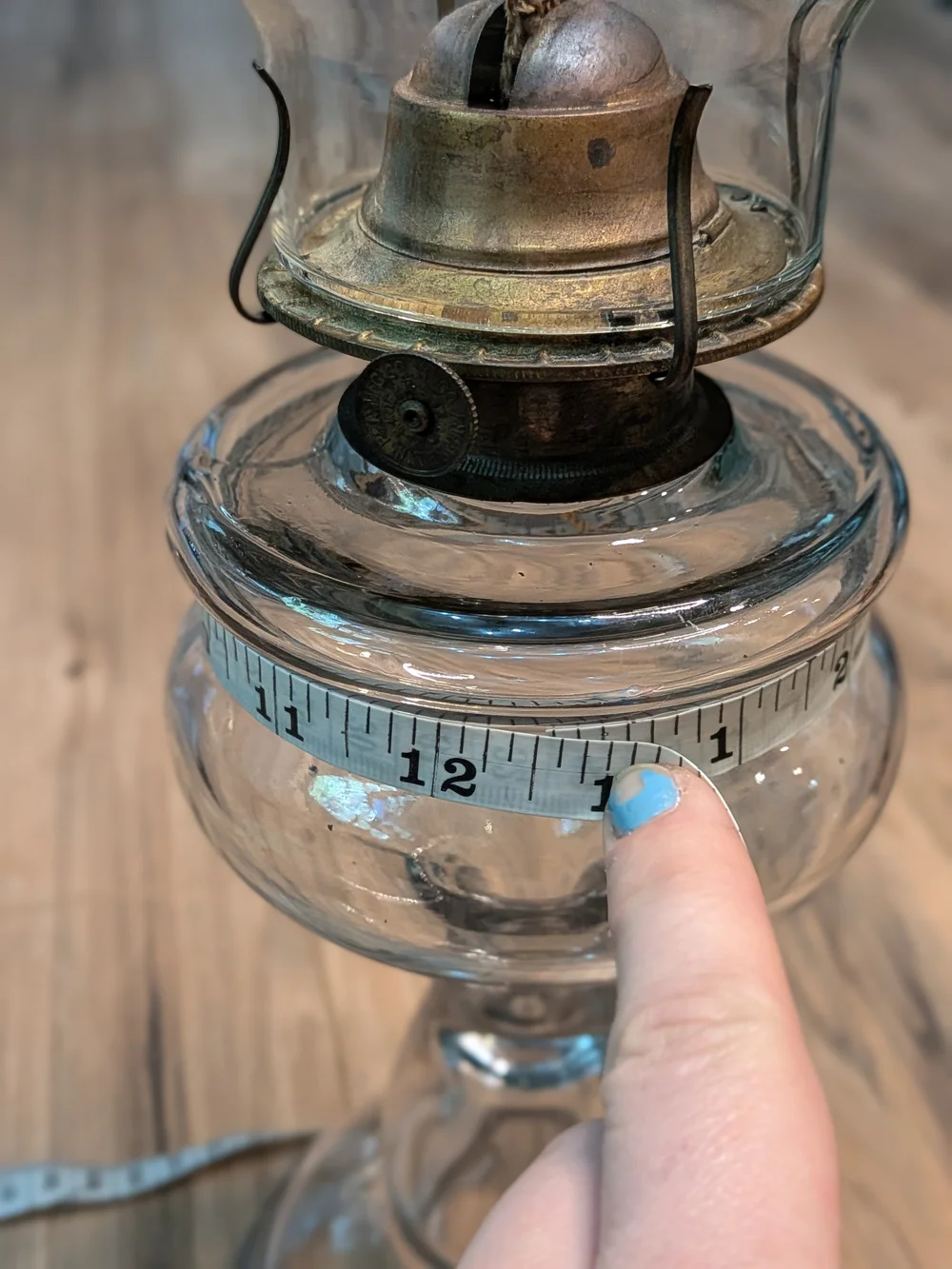 Clear Glass Vintage-Style Oil Lamp - Classic Home Accent